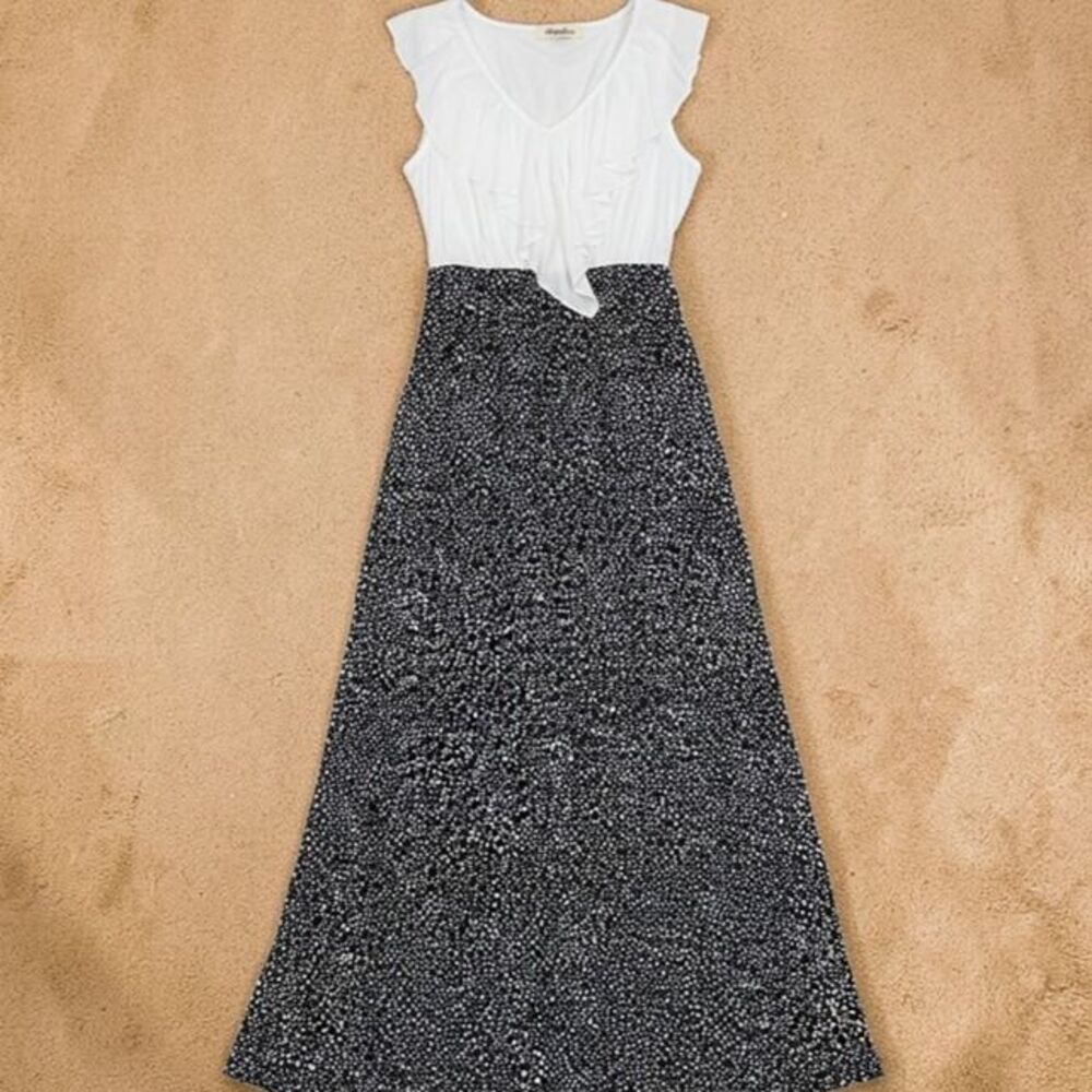 SMALL RUFFLE TOP MAXI DRESS-NWT - Picture 4 of 4